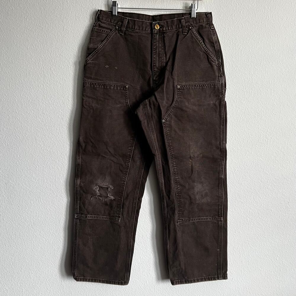 Carhartt B136 DKB faded brown double knee work wear carpenter pants